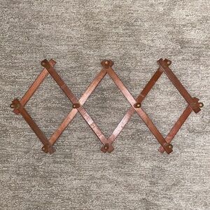 Vintage Wood 10 peg Coat Rack Wall Hanger